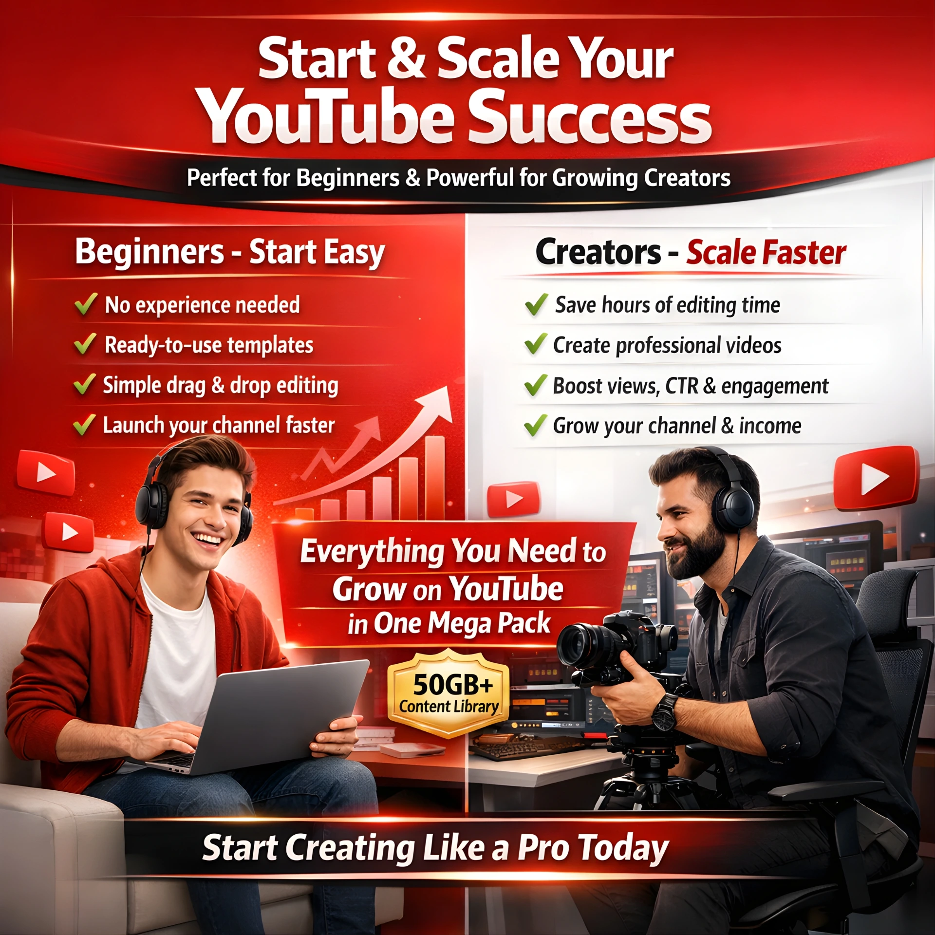 YouTuber’s Complete Mega Pack – Grow Your Channel with 50GB+ of Pro Assets - Image 2