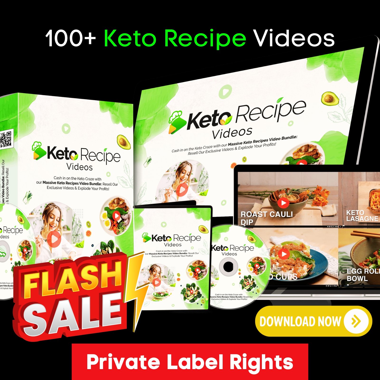 100+ Keto Recipe Videos - PLR (Video Course)