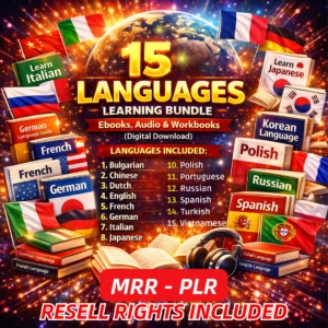 15 Languages Learning Pack โ Complete Digital Learning System + Resell Rights!