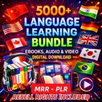 5000+ Language Learning Bundle โ 45+ Languages | Ebooks, Audio, Video + MRR & PLR Rights