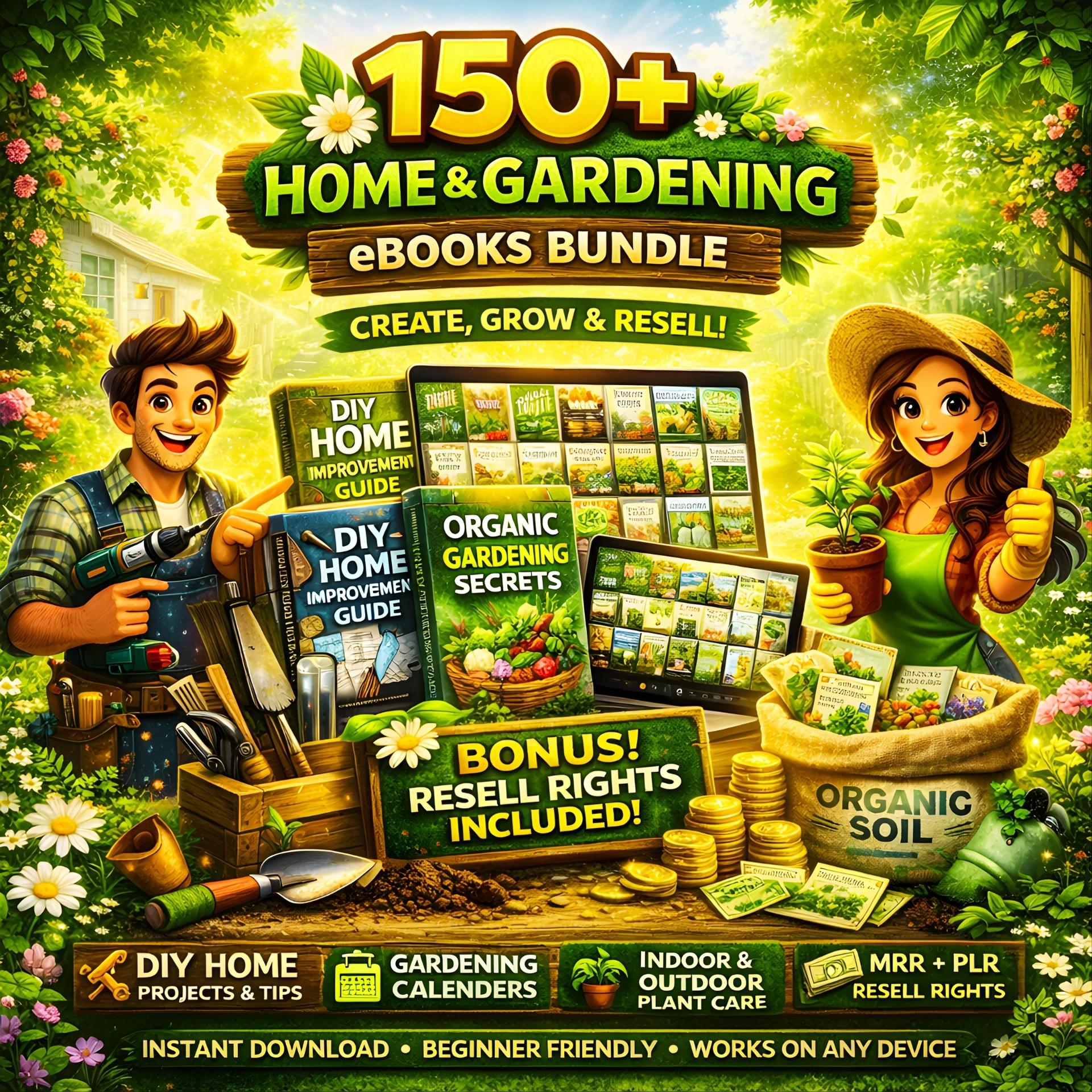 150+ Home & Gardening eBooks Bundle β Create, Grow & Resell!