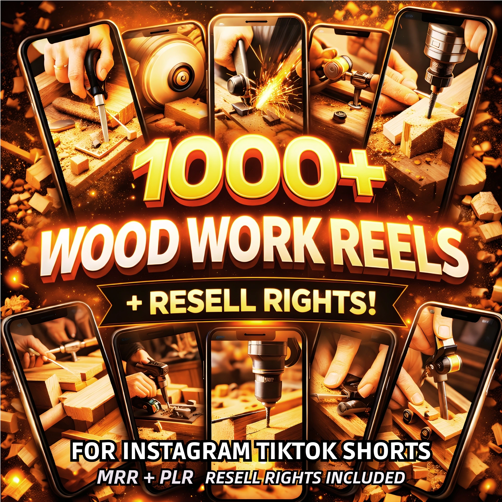 1000+ Woodwork Reels Bundle β Viral Content + Resell Rights!