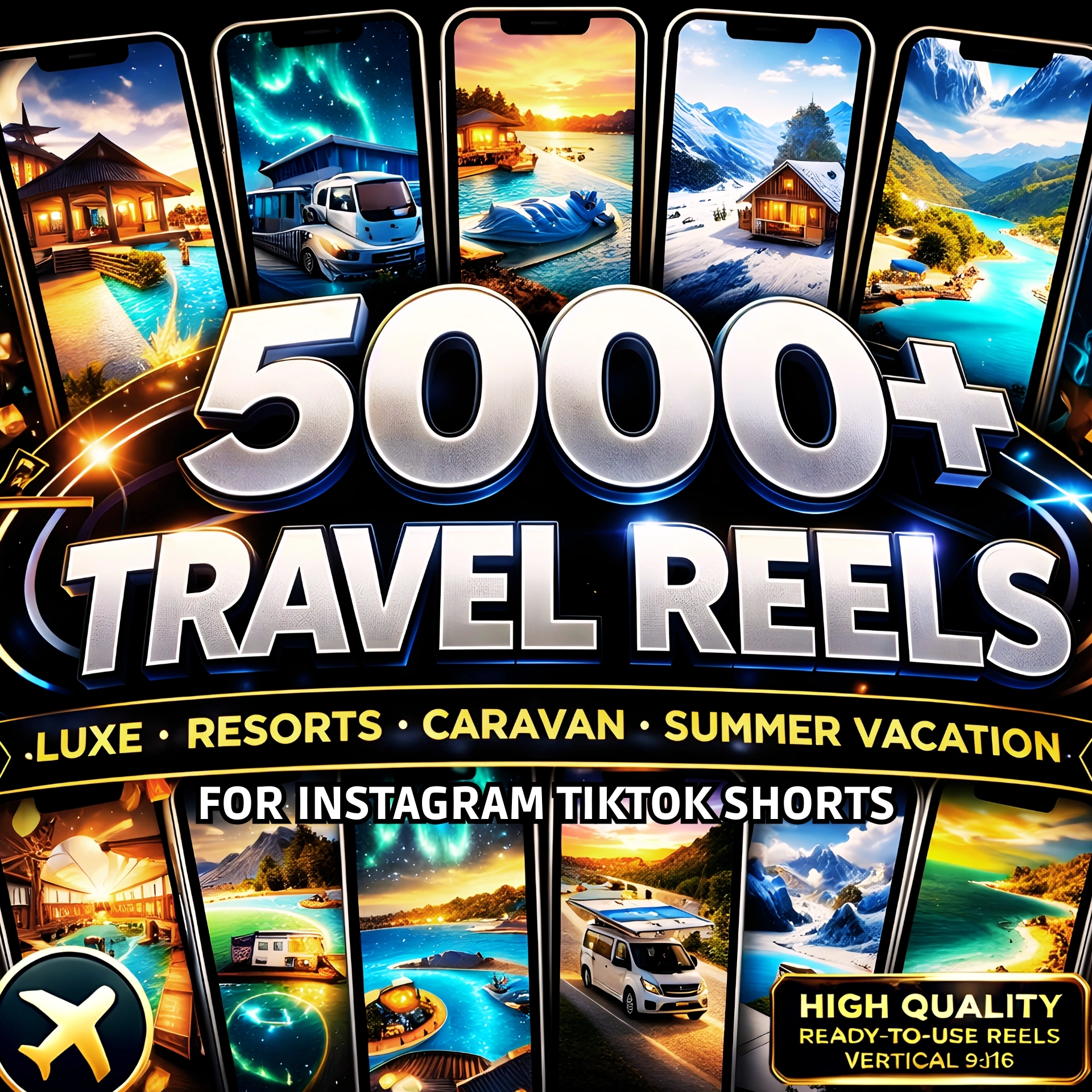 5000+ Travel Reels Bundle β Viral Content + Resell Rights!