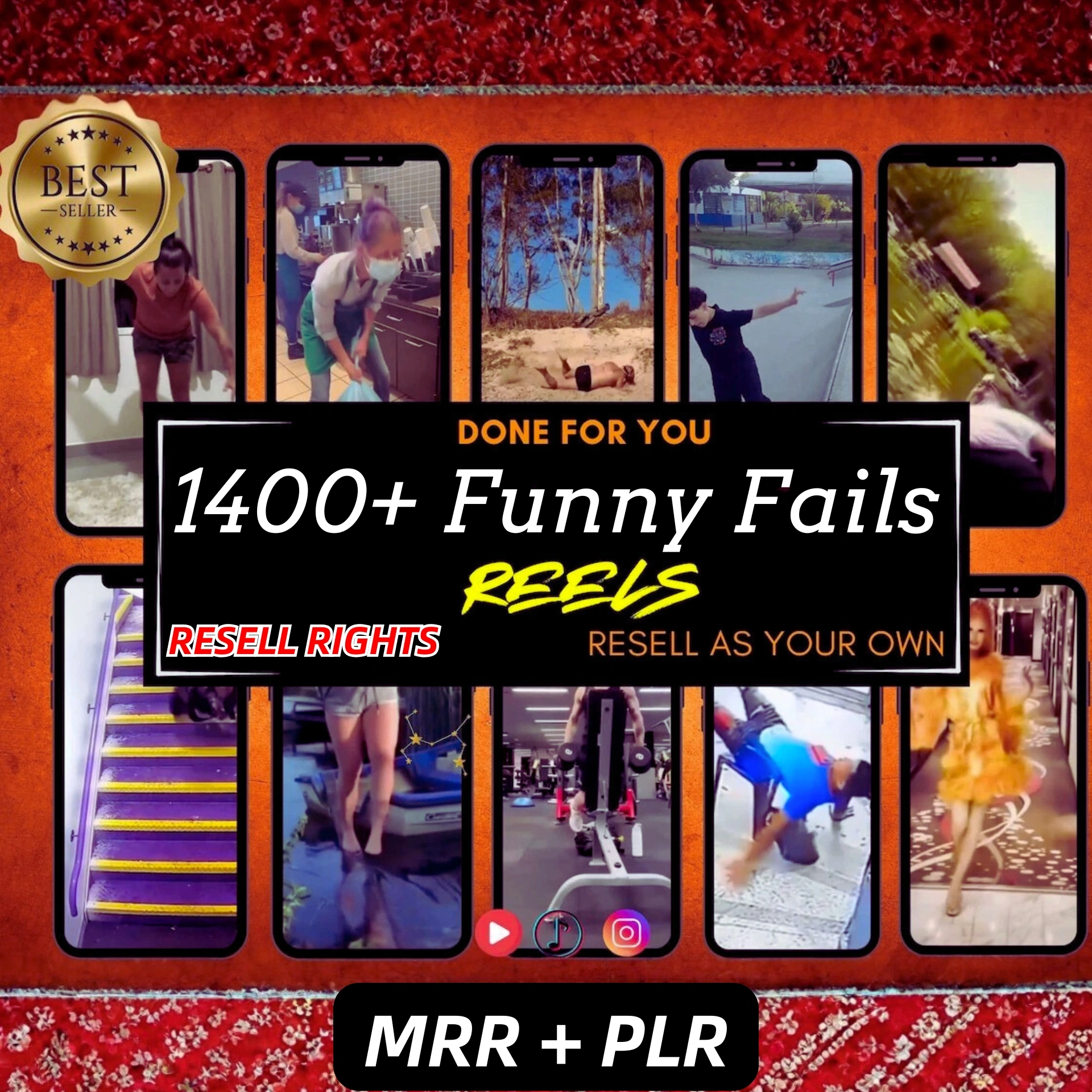 1400+ Funny Fails Reels Bundle β Viral Content + Resell Rights!