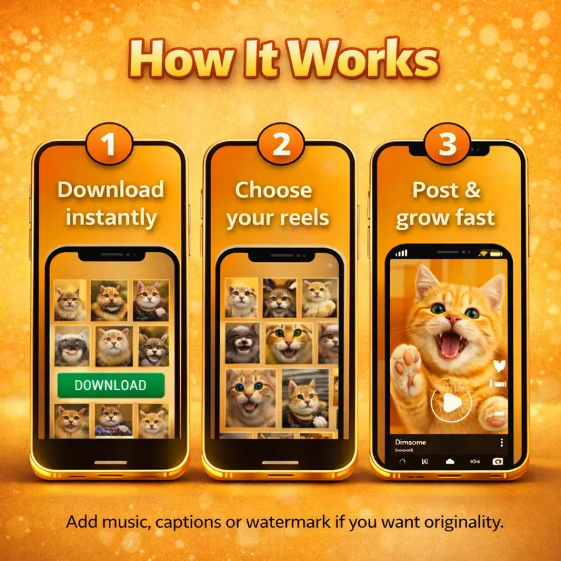 900+ Viral AI Cat Reels Bundle β Cute Content + Resell Rights! - Image 3
