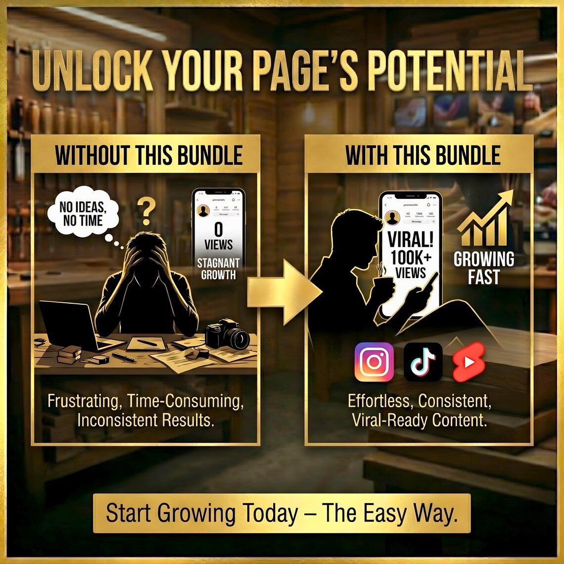 1000+ Woodwork Reels Bundle β Viral Content + Resell Rights! - Image 2