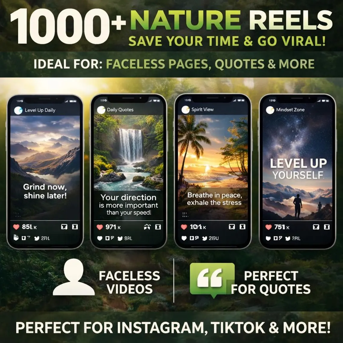 1000+ Nature Reels Pack β Viral Content + Resell Rights! - Image 2