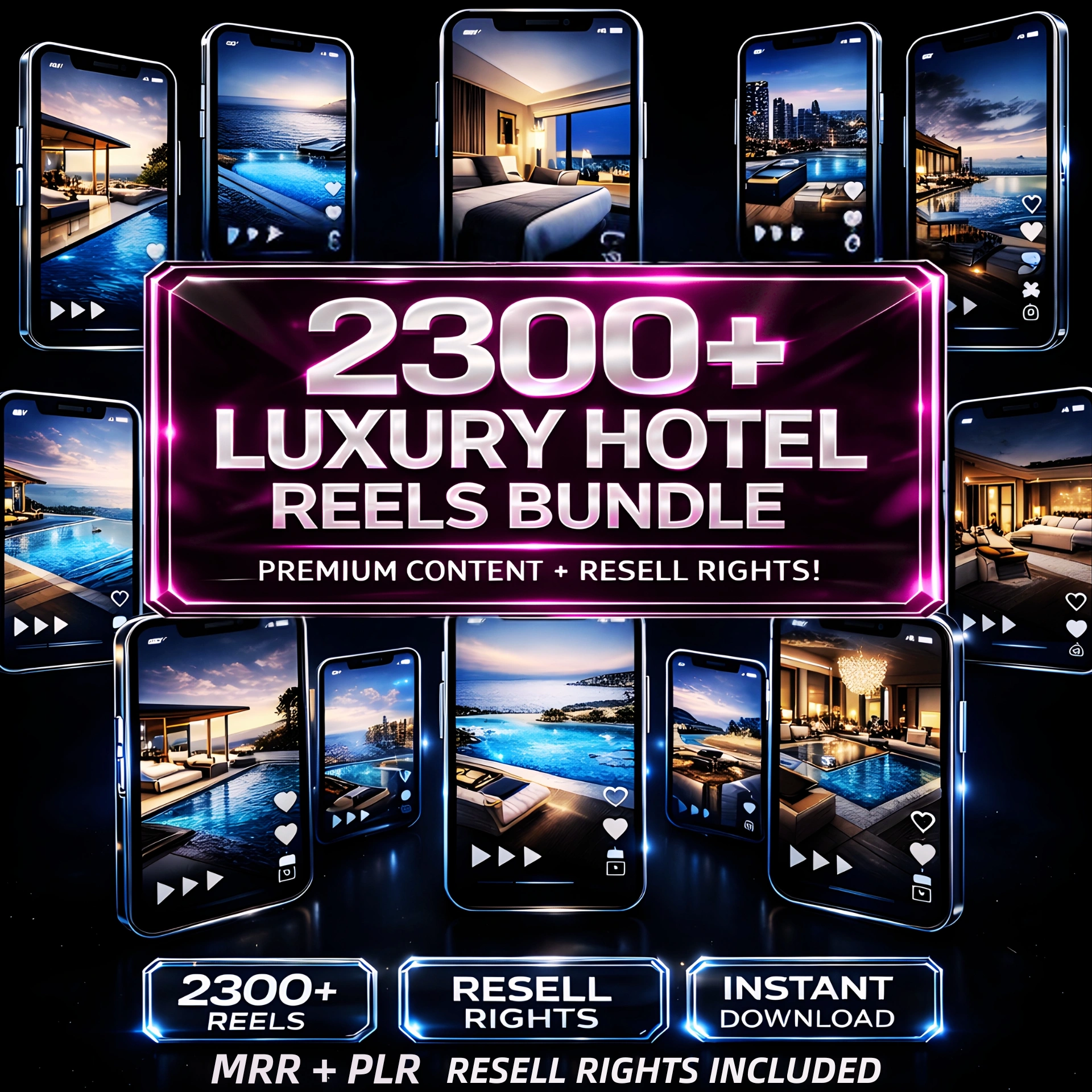 2300+ Luxury Hotel Reels Bundle β Premium Content + Resell Rights!